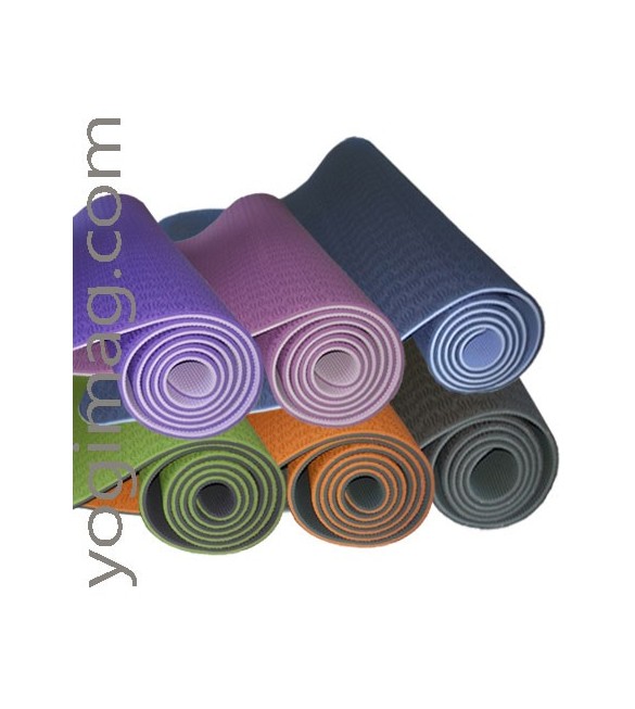 Gaiam - Tapis de yoga imprimé en TPE, bleu, 6 mm