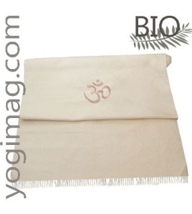 tapis de yoga bio en coton inde blanc écru yogimag