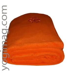 Lot Couverture Méditation Yoga Polaire chaude orange - Yogimag