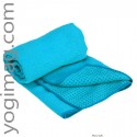 Lot serviette tapis de yoga pro bleue pétrole - Yogimag