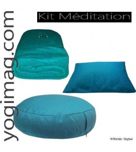 Kit accessoires de méditation Khéor Paris - Zafu, couverture, oreiller voyage